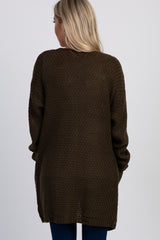 Olive Cable Knit Maternity Cardigan