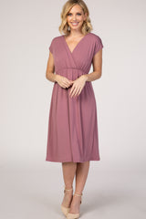 PinkBlush Mauve Draped Maternity/Nursing Dress