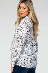 Ivory Star Hi-Low Button Front Maternity Blouse