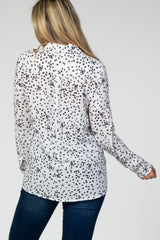 Ivory Star Hi-Low Button Front Maternity Blouse