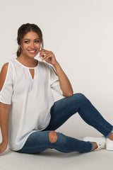 PinkBlush Navy Blue Raw Hem Maternity Skinny Jean