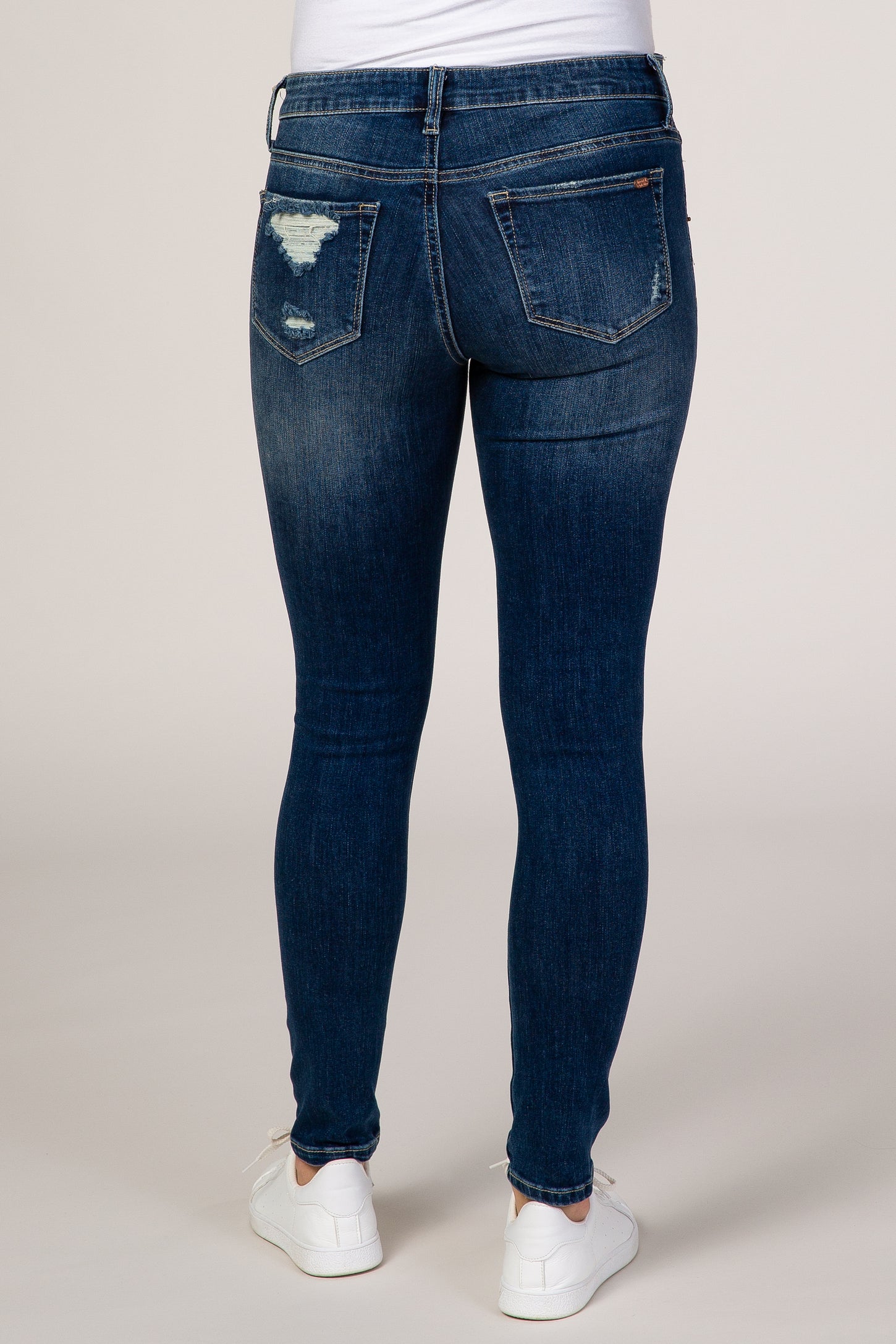 PinkBlush Blue Distressed Maternity Jeans