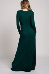 Green Long Sleeve Maxi Dress