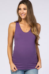 Lavender Fitted Maternity Tank Top