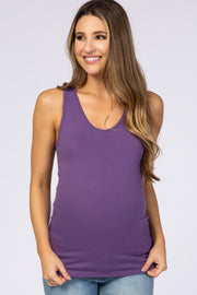 Lavender Fitted Maternity Tank Top