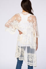 White Lace 3/4 Sleeve Cover Up