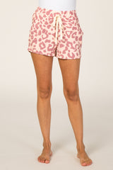 Mauve Leopard Print Pajama Shorts