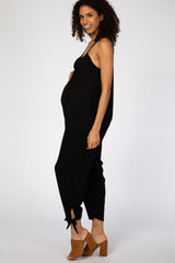 Black Tie Detail Relaxed Maternity Jumpsuit