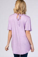Lavender Tie Back Short Sleeve Top