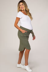 Olive Maternity Skirt