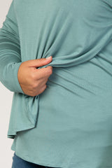 PinkBlush Sage Long Sleeve Draped Plus Nursing Top