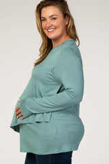 PinkBlush Sage Long Sleeve Draped Plus Maternity/Nursing Top