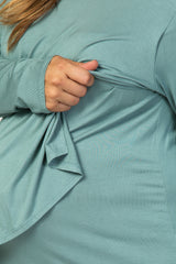 PinkBlush Sage Long Sleeve Draped Plus Maternity/Nursing Top