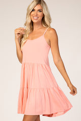 Coral Tiered Tank Dress