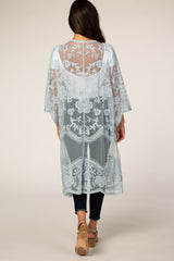 Light Blue Mesh Lace Cover Up
