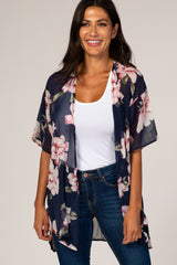 Navy Floral Cover Up