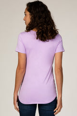 Lavender Short Sleeve Wrap Nursing Top