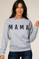 Grey Screen Print Mama Pullover Sweatshirt