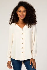Ivory Button Up Blouse