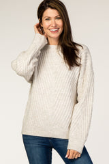 Beige Soft Brushed Ribbed Sweater