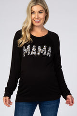 Black Mama Graphic French Terry Maternity Top