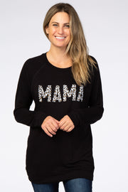 Black Mama Graphic French Terry Top