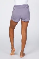 Lavender Ruched Side Lounge Shorts