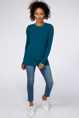 Teal Fitted Long Sleeve Tee