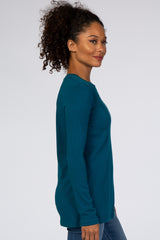 Teal Fitted Long Sleeve Tee