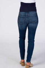 Medium Wash Distressed Maternity Jeans