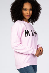 Light Pink Screen Print Mama Pullover Sweatshirt