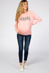Pink Mama Graphic French Terry Maternity Top