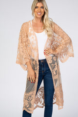 Taupe Mesh Lace Cover Up