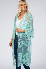 Mint Green Mesh Lace Cover Up