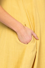 Yellow Fringe Linen Maternity Dress