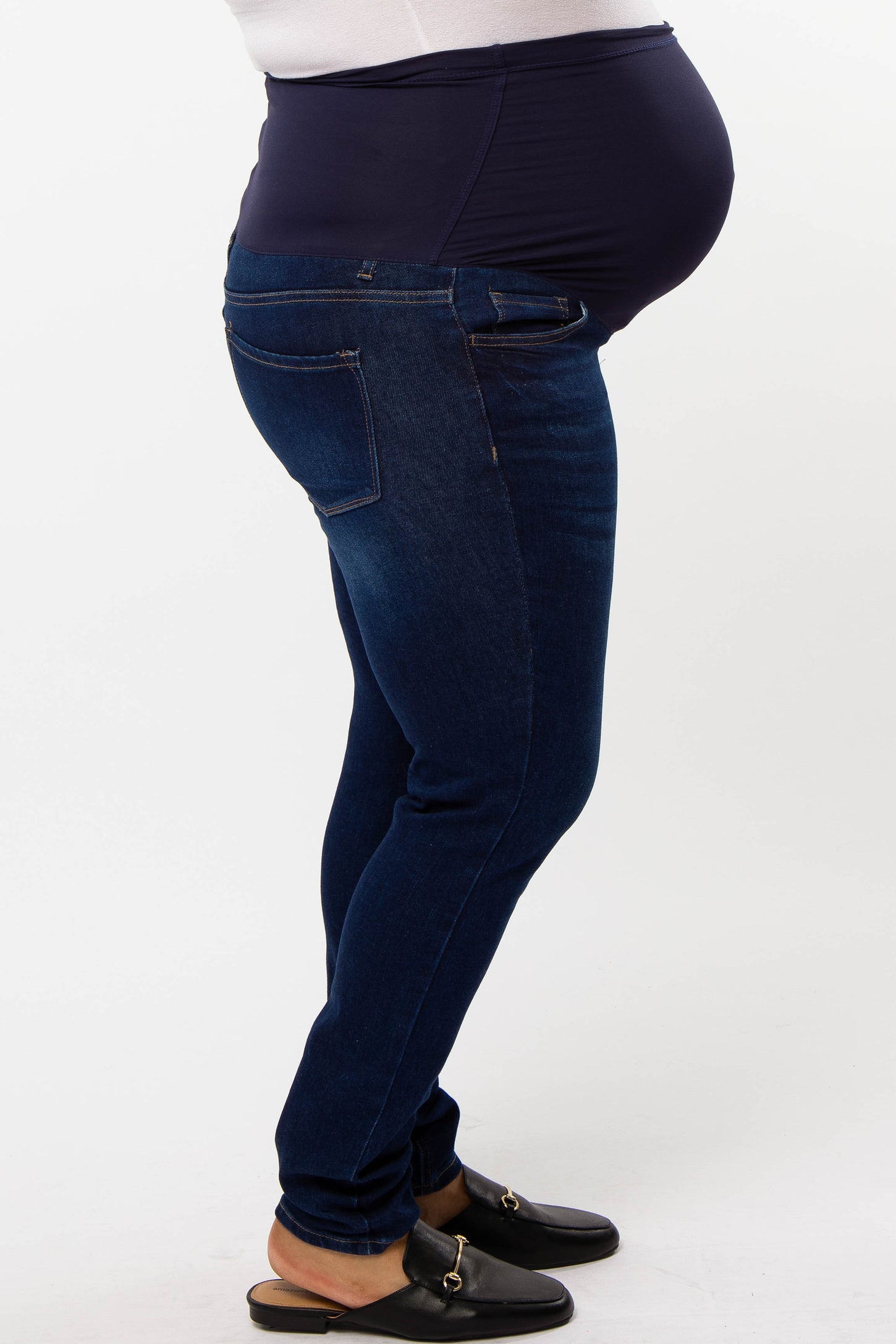 Navy Blue Basic Skinny Maternity Plus Jeans