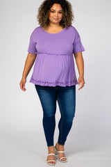 Lavender Tiered Plus Maternity Top