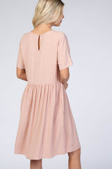 Light Pink Linen Babydoll Dress