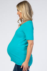 Aqua V-Neck Short Sleeve Basic Maternity Top