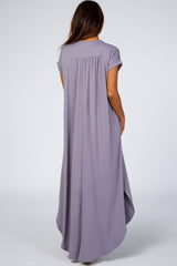 Lavender Side Slit Maxi Dress