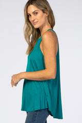 Teal Rounded Halter Neck Top