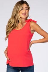 Coral Knot Accent Sleeveless Maternity Top