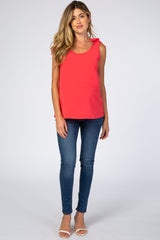Coral Knot Accent Sleeveless Maternity Top