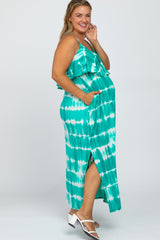 Mint Green Tie Dye Maternity Plus Maxi Dress