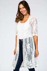 White Lace Mesh Cover Up