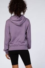 Purple Soft Fleece Drawstring Hoodie