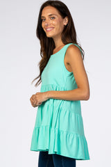 Turquoise Tiered Sleeveless Top