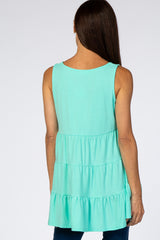 Turquoise Tiered Sleeveless Top