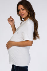 White Mama Short Sleeve Maternity Top