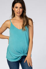 Jade Solid Knot Front Cami Strap Maternity Top